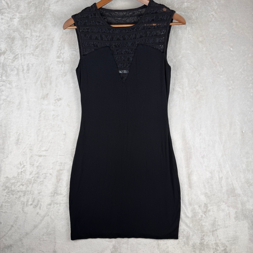 Bailey 44 | Womens Black‎ Lace Yoke Illusion Bodycon Dress Small